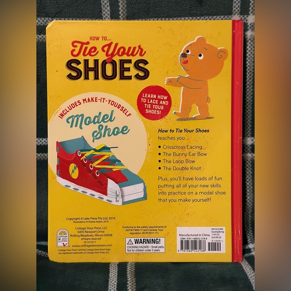 How to... Tie Your Shoes w/Make-It-Yourself Model Shoe by Cottage Door Press NEW - Picture 2 of 5